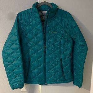 Columbia Women's Teal Quilted Down Puffer Jacket Omni Heat